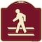 Signmission Designer Series-Pedestrian Crossing, Burgungy Heavy-Gauge Aluminum, 18" x 18", BU-1818-9796 A-DES-BU-1818-9796 - alternate 1